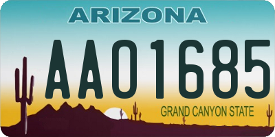 AZ license plate AAO1685