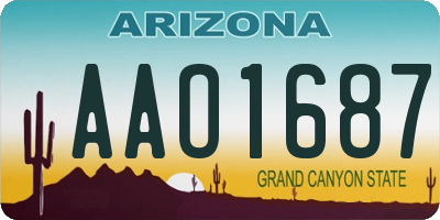 AZ license plate AAO1687
