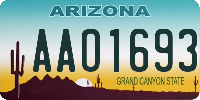 AZ license plate AAO1693