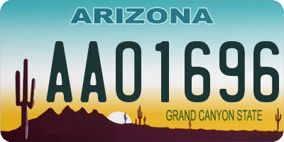 AZ license plate AAO1696