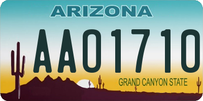 AZ license plate AAO1710