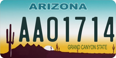 AZ license plate AAO1714