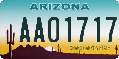 AZ license plate AAO1717
