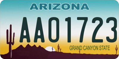 AZ license plate AAO1723