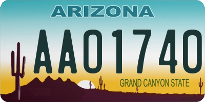 AZ license plate AAO1740