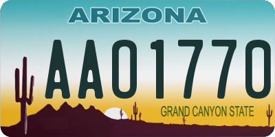 AZ license plate AAO1770
