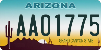 AZ license plate AAO1775