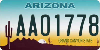 AZ license plate AAO1778