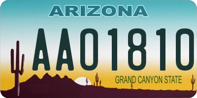 AZ license plate AAO1810