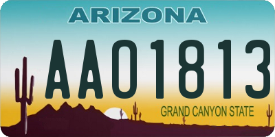AZ license plate AAO1813