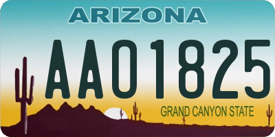 AZ license plate AAO1825
