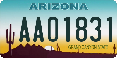 AZ license plate AAO1831