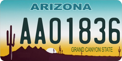 AZ license plate AAO1836