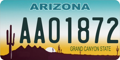AZ license plate AAO1872