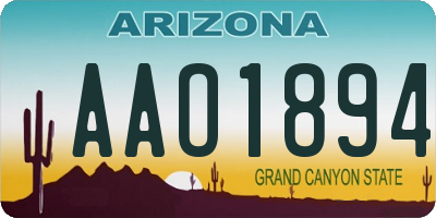 AZ license plate AAO1894