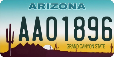 AZ license plate AAO1896