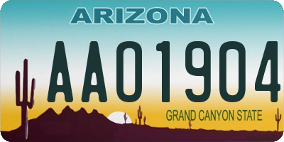 AZ license plate AAO1904