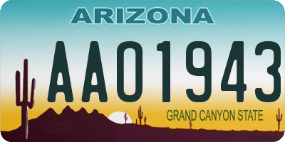 AZ license plate AAO1943