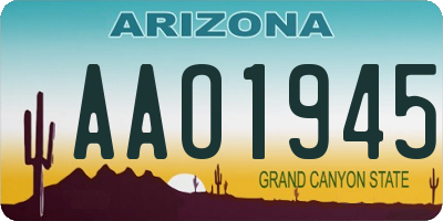 AZ license plate AAO1945