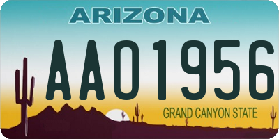 AZ license plate AAO1956