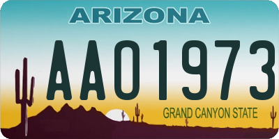 AZ license plate AAO1973