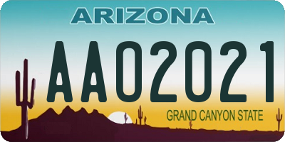 AZ license plate AAO2021