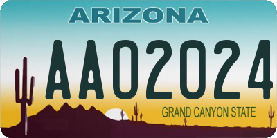 AZ license plate AAO2024