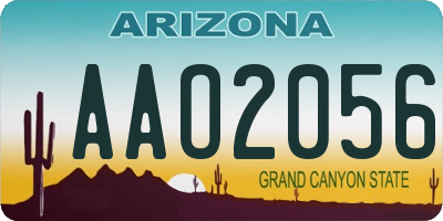 AZ license plate AAO2056