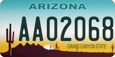 AZ license plate AAO2068