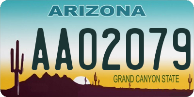 AZ license plate AAO2079