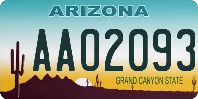 AZ license plate AAO2093
