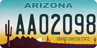 AZ license plate AAO2098