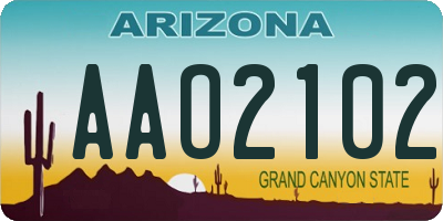 AZ license plate AAO2102