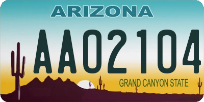 AZ license plate AAO2104