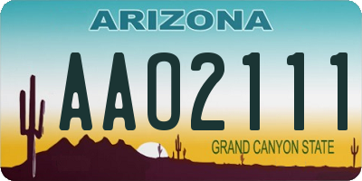 AZ license plate AAO2111
