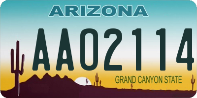 AZ license plate AAO2114