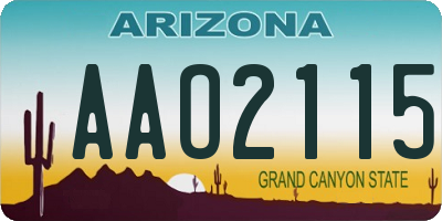 AZ license plate AAO2115