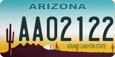 AZ license plate AAO2122