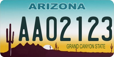AZ license plate AAO2123