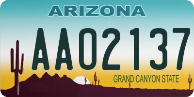 AZ license plate AAO2137