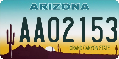 AZ license plate AAO2153