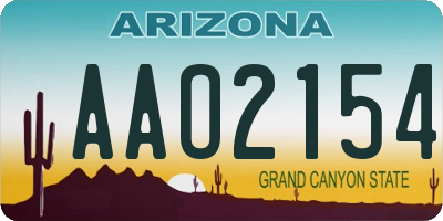 AZ license plate AAO2154