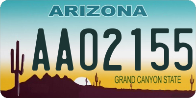 AZ license plate AAO2155