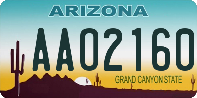 AZ license plate AAO2160