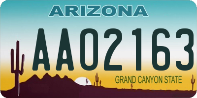 AZ license plate AAO2163