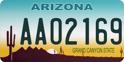 AZ license plate AAO2169