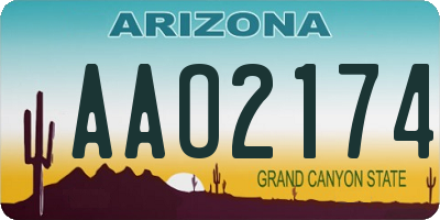 AZ license plate AAO2174