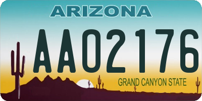 AZ license plate AAO2176