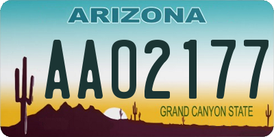 AZ license plate AAO2177