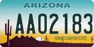 AZ license plate AAO2183